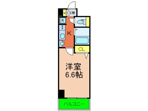 ｴｽﾃﾑｺ-ﾄ三宮EASTⅡﾘﾍﾞﾙﾃ(608)の物件間取画像